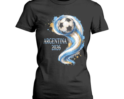 Argentina 2026 Soccer Fan T-Shirt For Women Proud Football Flag Supporter