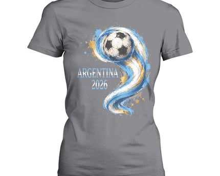 Argentina 2026 Soccer Fan T-Shirt For Women Proud Football Flag Supporter