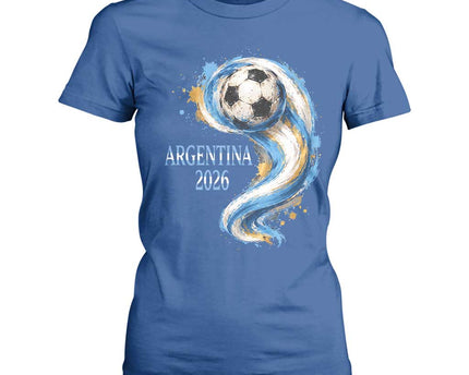 Argentina 2026 Soccer Fan T-Shirt For Women Proud Football Flag Supporter