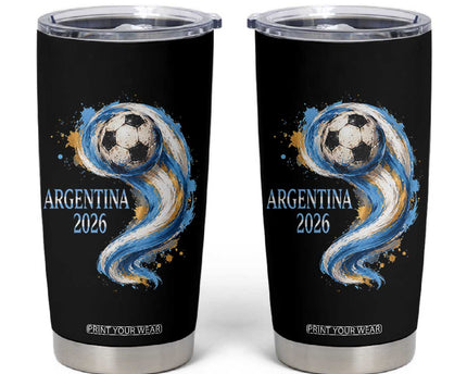 Argentina 2026 Soccer Fan Tumbler Cup Proud Football Flag Supporter