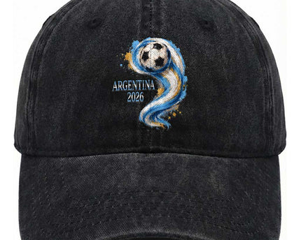 Argentina 2026 Soccer Fan Washed Cotton Baseball Cap Proud Football Flag Supporter