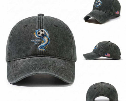 Argentina 2026 Soccer Fan Washed Cotton Baseball Cap Proud Football Flag Supporter