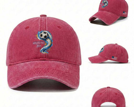 Argentina 2026 Soccer Fan Washed Cotton Baseball Cap Proud Football Flag Supporter