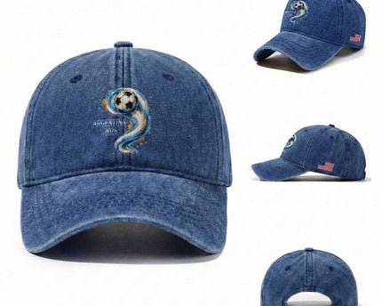 Argentina 2026 Soccer Fan Washed Cotton Baseball Cap Proud Football Flag Supporter