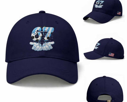 Funny Argentina Six Seven Football Meme Baseball Cap Gen Alpha Soccer Fan
