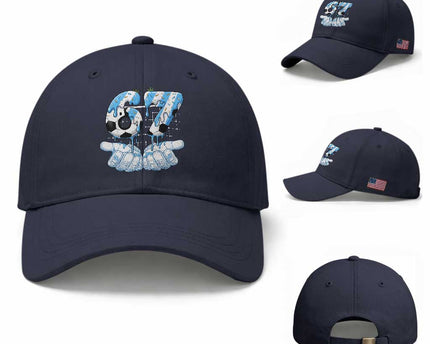 Funny Argentina Six Seven Football Meme Baseball Cap Gen Alpha Soccer Fan