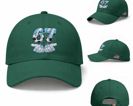 Funny Argentina Six Seven Football Meme Baseball Cap Gen Alpha Soccer Fan