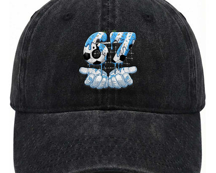 Funny Argentina Six Seven Football Meme Washed Cotton Baseball Cap Gen Alpha Soccer Fan