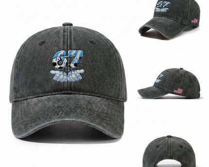 Funny Argentina Six Seven Football Meme Washed Cotton Baseball Cap Gen Alpha Soccer Fan