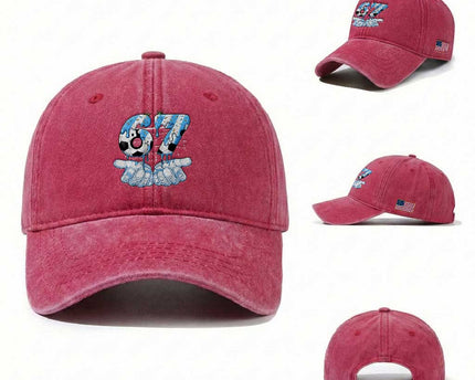 Funny Argentina Six Seven Football Meme Washed Cotton Baseball Cap Gen Alpha Soccer Fan