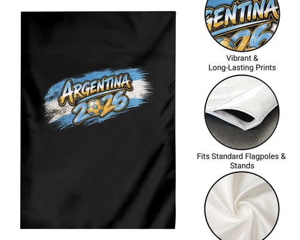 Vintage Argentina Soccer Pride 2026 Graphic Garden Flag