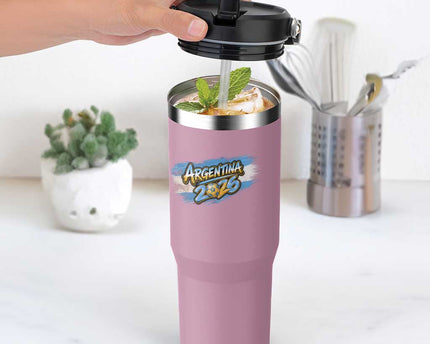 Vintage Argentina Soccer Pride 2026 Graphic Flip Straw Tumbler