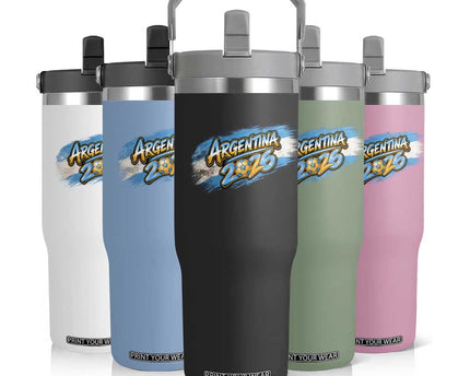 Vintage Argentina Soccer Pride 2026 Graphic Flip Straw Tumbler