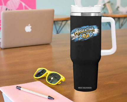 Vintage Argentina Soccer Pride 2026 Graphic Tumbler With Handle