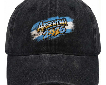Vintage Argentina Soccer Pride 2026 Graphic Washed Cotton Baseball Cap