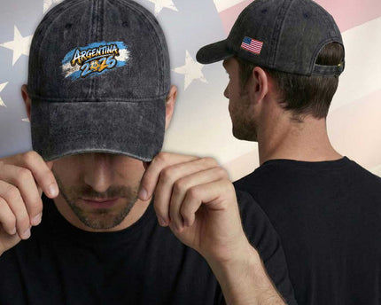 Vintage Argentina Soccer Pride 2026 Graphic Washed Cotton Baseball Cap