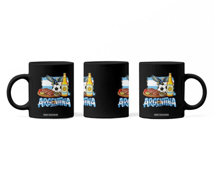 Argentine Pride Soccer And Beer Coffee Mug Football Fan Graphic
