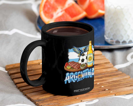 Argentine Pride Soccer And Beer Coffee Mug Football Fan Graphic