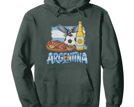 Argentine Pride Soccer And Beer Hoodie Football Fan Graphic