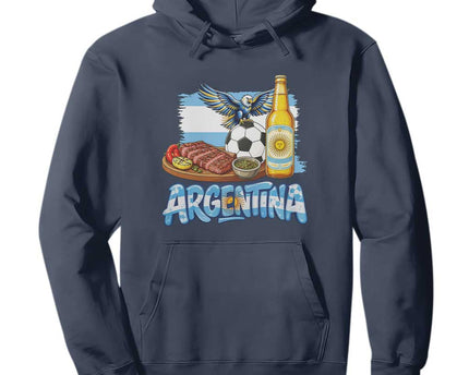 Argentine Pride Soccer And Beer Hoodie Football Fan Graphic