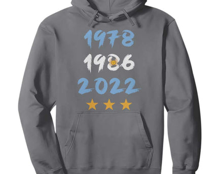 Argentina 3 Stars Champions Hoodie 1978 1986 2022 Football Pride