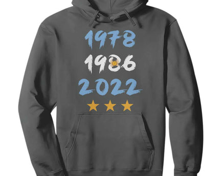 Argentina 3 Stars Champions Hoodie 1978 1986 2022 Football Pride