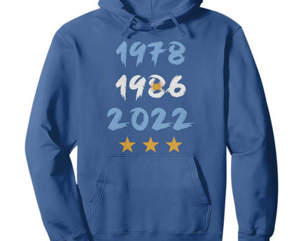 Argentina 3 Stars Champions Hoodie 1978 1986 2022 Football Pride