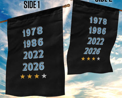 Argentina Flag Pride Soccer Garden Flag 1978 1986 2022 Future Fourth Star
