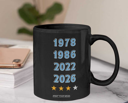 Argentina Flag Pride Soccer Coffee Mug 1978 1986 2022 Future Fourth Star