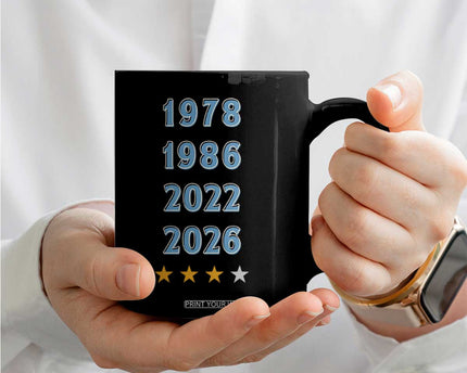 Argentina Flag Pride Soccer Coffee Mug 1978 1986 2022 Future Fourth Star