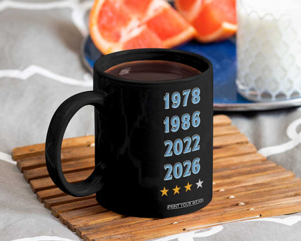 Argentina Flag Pride Soccer Coffee Mug 1978 1986 2022 Future Fourth Star