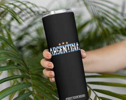 Proud Argentina Futbol Supporter National Pride Gift Skinny Tumbler