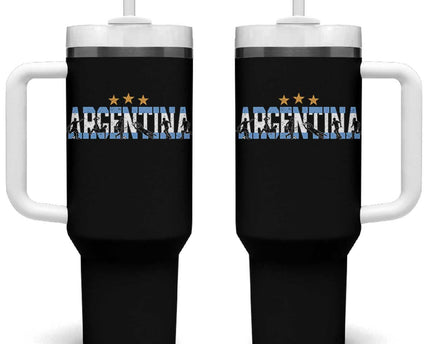 Proud Argentina Futbol Supporter National Pride Gift Tumbler With Handle