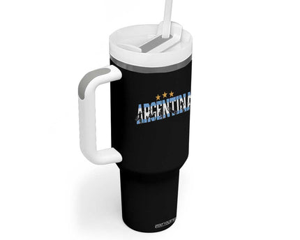 Proud Argentina Futbol Supporter National Pride Gift Tumbler With Handle