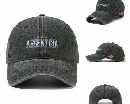Proud Argentina Futbol Supporter National Pride Gift Washed Cotton Baseball Cap