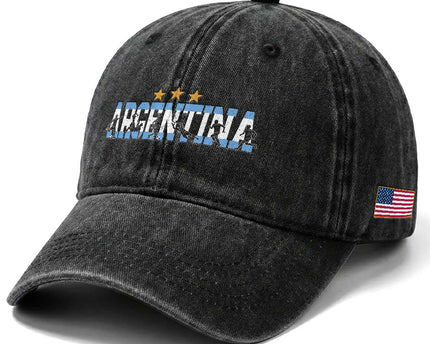 Proud Argentina Futbol Supporter National Pride Gift Washed Cotton Baseball Cap