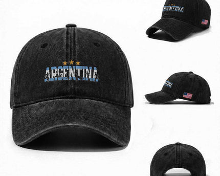 Proud Argentina Futbol Supporter National Pride Gift Washed Cotton Baseball Cap