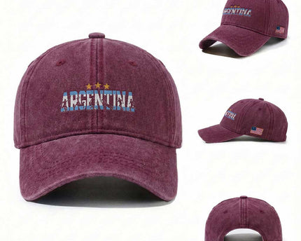 Proud Argentina Futbol Supporter National Pride Gift Washed Cotton Baseball Cap