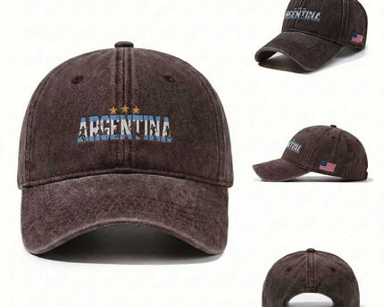 Proud Argentina Futbol Supporter National Pride Gift Washed Cotton Baseball Cap