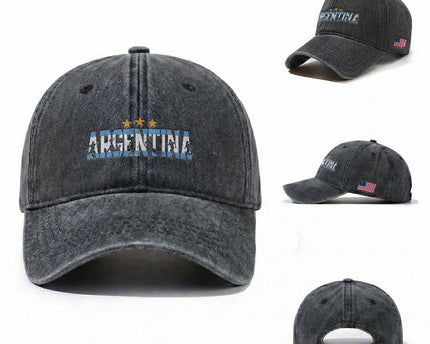 Proud Argentina Futbol Supporter National Pride Gift Washed Cotton Baseball Cap