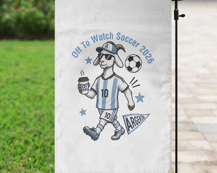 Funny Goat Football Lover Garden Flag Off To Watch Argentina Soccer 2026