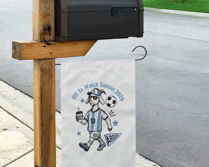 Funny Goat Football Lover Garden Flag Off To Watch Argentina Soccer 2026