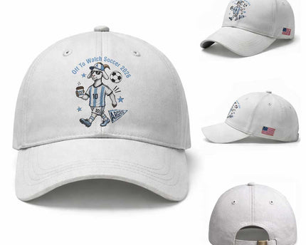 Funny Goat Football Lover Baseball Cap Off To Watch Argentina Soccer 2026