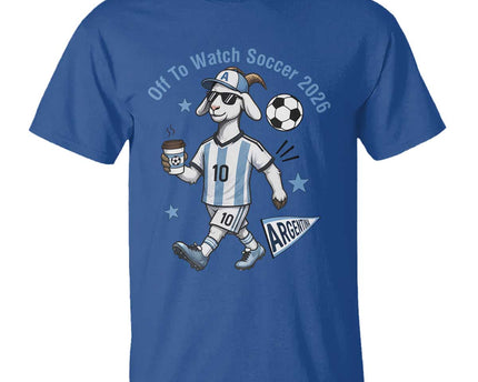 Funny Goat Football Lover T-Shirt Off To Watch Argentina Soccer 2026