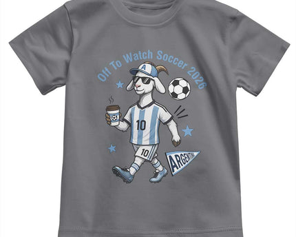 Funny Goat Football Lover Toddler T-Shirt Off To Watch Argentina Soccer 2026