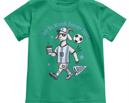 Funny Goat Football Lover Toddler T-Shirt Off To Watch Argentina Soccer 2026