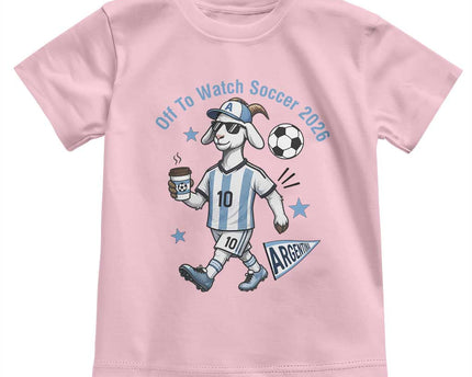 Funny Goat Football Lover Toddler T-Shirt Off To Watch Argentina Soccer 2026