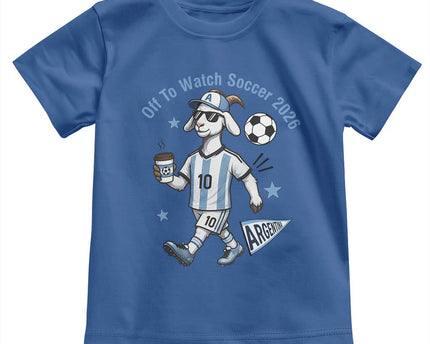 Funny Goat Football Lover Toddler T-Shirt Off To Watch Argentina Soccer 2026