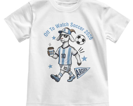 Funny Goat Football Lover Toddler T-Shirt Off To Watch Argentina Soccer 2026
