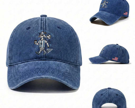 Funny Goat Football Lover Washed Cotton Baseball Cap Off To Watch Argentina Soccer 2026